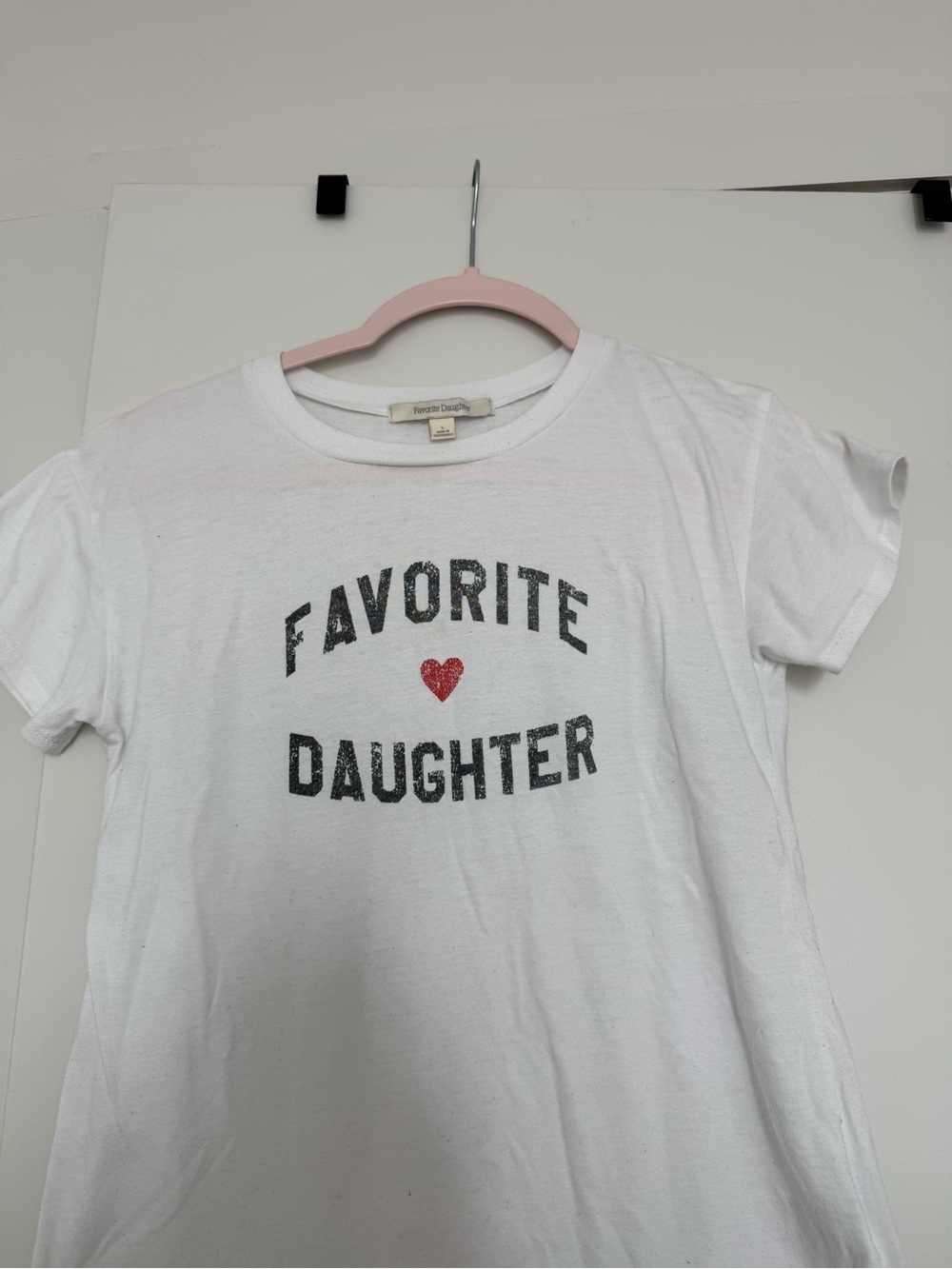 Favorite Daughter White Graphic Crew Tee
